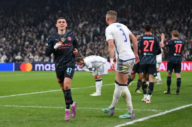 Man City's Phil Foden celebrates