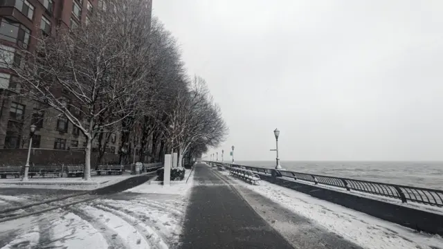 Battery Park snow in NYC