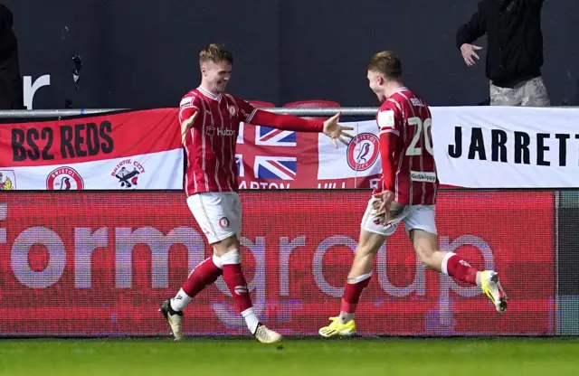 Sam Bell celebrates scoring for Bristol City against Southampton