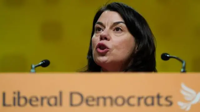 Lib Dem's Sarah Olney speaks at the party's conference