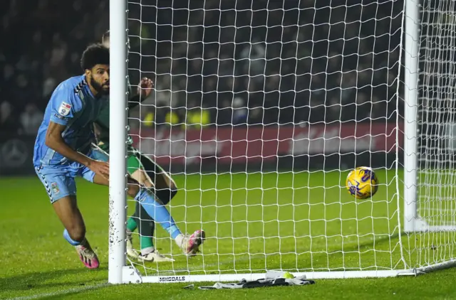 Ellis Simms scores for Coventry at Plymouth