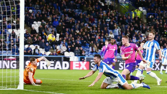 Matty Pearson scores for Huddersfield against Sunderland