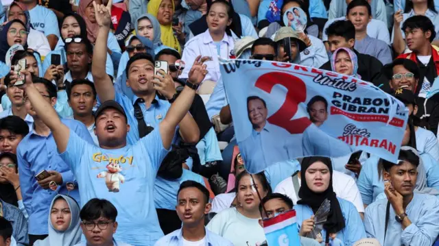 Supporters of Prabowo Subianto at a campaign rally