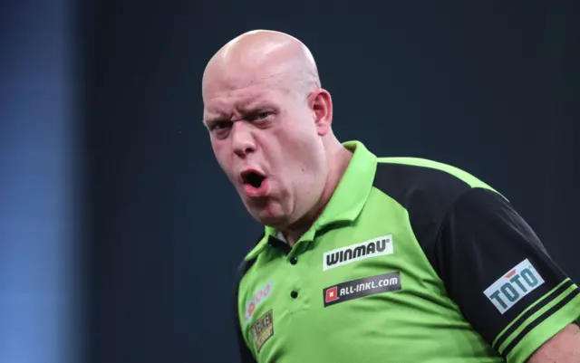 Michael van Gerwen celebrates