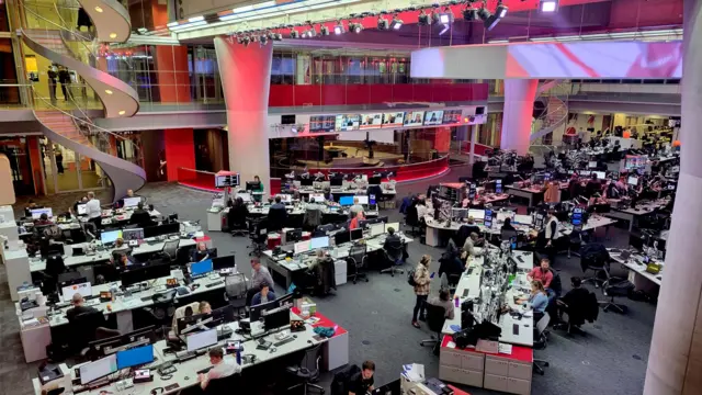 The BBC newsroom in London