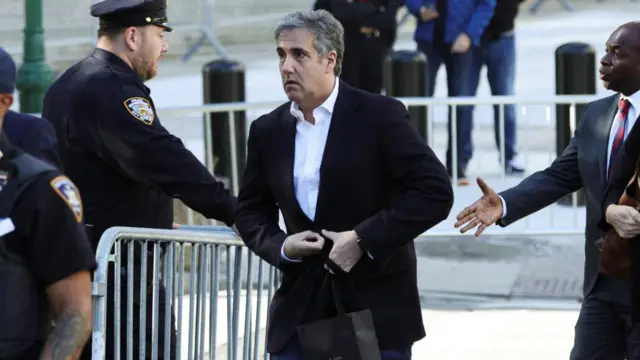 Michael Cohen is seen outside a courtroom in October 2023