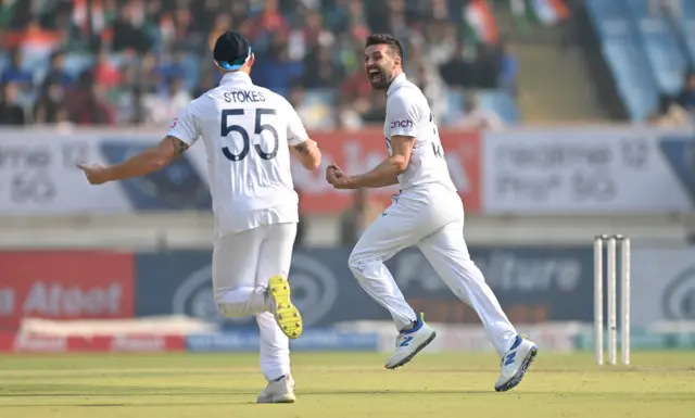 Mark Wood celebrates