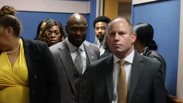 Fulton County Special Prosecutor Nathan Wade enters the courtroom on the day of a hearing in the case of State of Georgia v. Donald John Trump at the Fulton County Courthouse in Atlanta, Georgia, U.S., February 15, 2024.