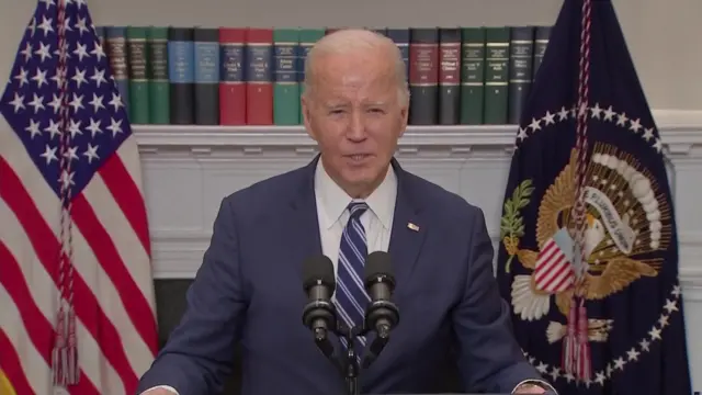 President Biden speaking in the White House