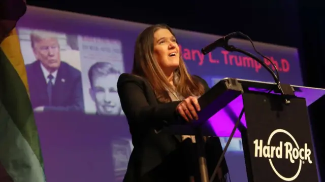 Mary Trump at a speaking engagement in January