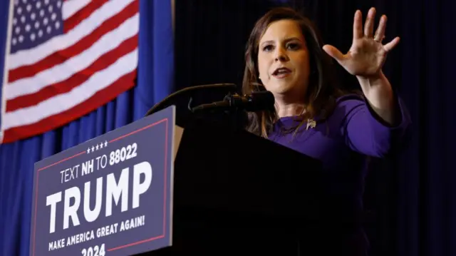 Elise Stefanik at a Trump rally in January