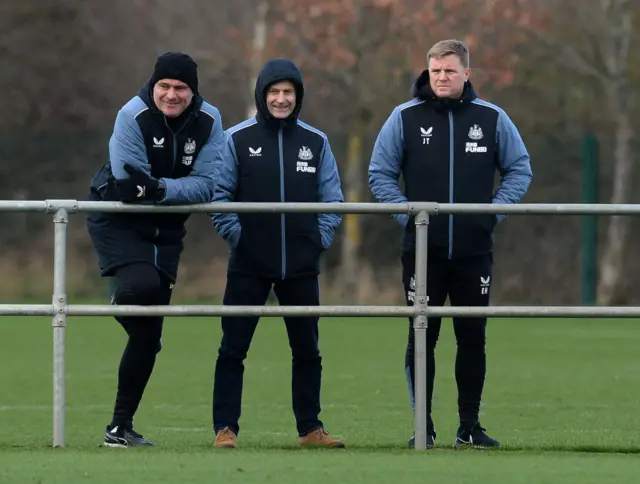 Steve Harper, Dan Ashworth and Eddie Howe