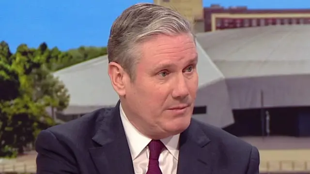 Sir Keir Starmer sitting in a BBC studio