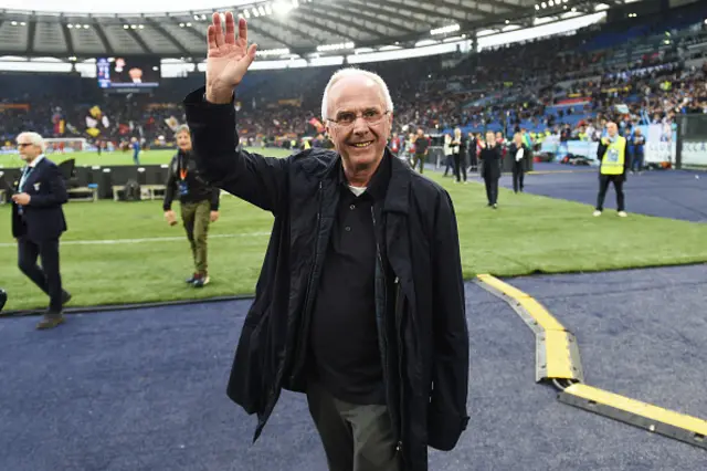 Former coach Sven Goran Eriksson during the match Lazio v Roma at the Stadio Olimpico.