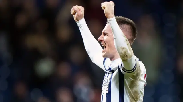 West Brom captain Jed Wallace celebrates