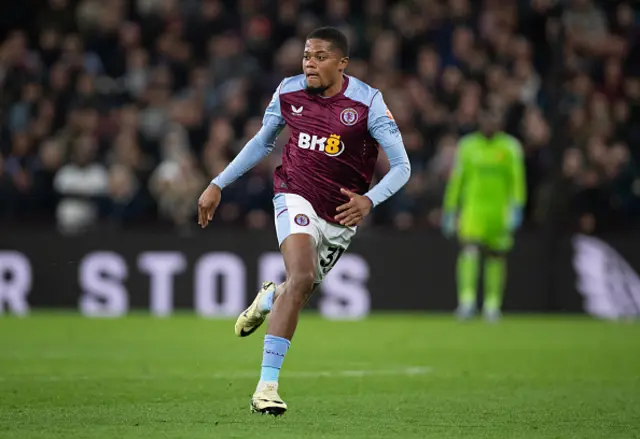 Leon Bailey of Aston Villa in action