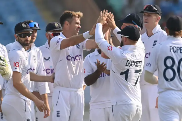 James Anderson celebrates wicket