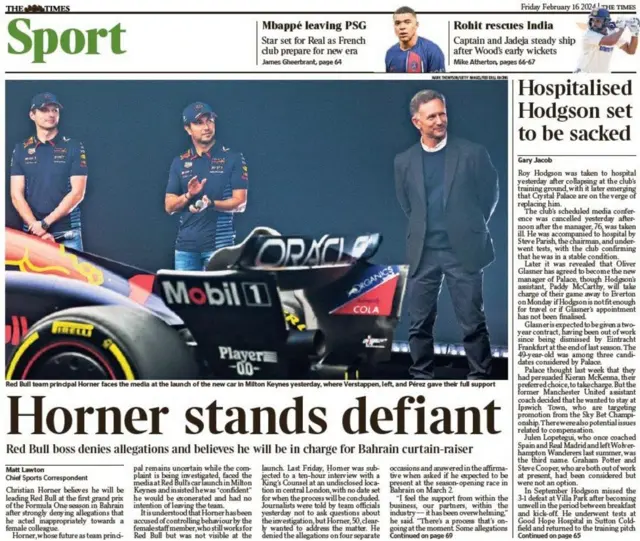 The Times back page