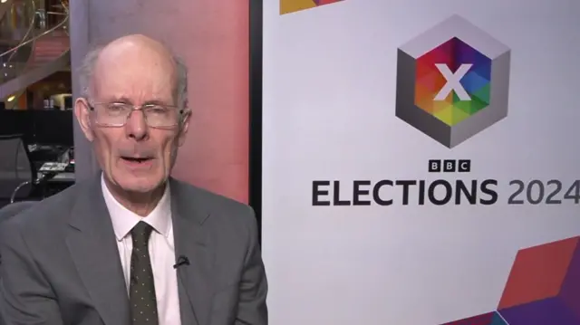 Polling expert Sir John Curtice sat in the BBC newsroom