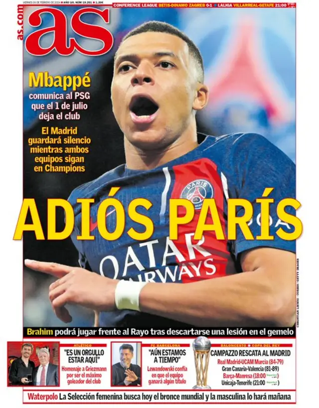 AS leads on Kylian M