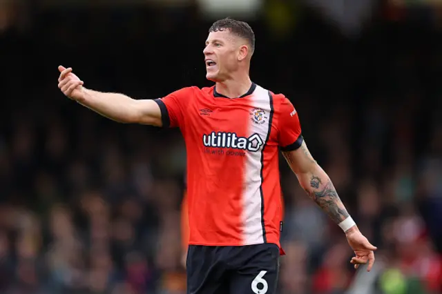 Ross Barkley of Luton Town points while playing for Luton