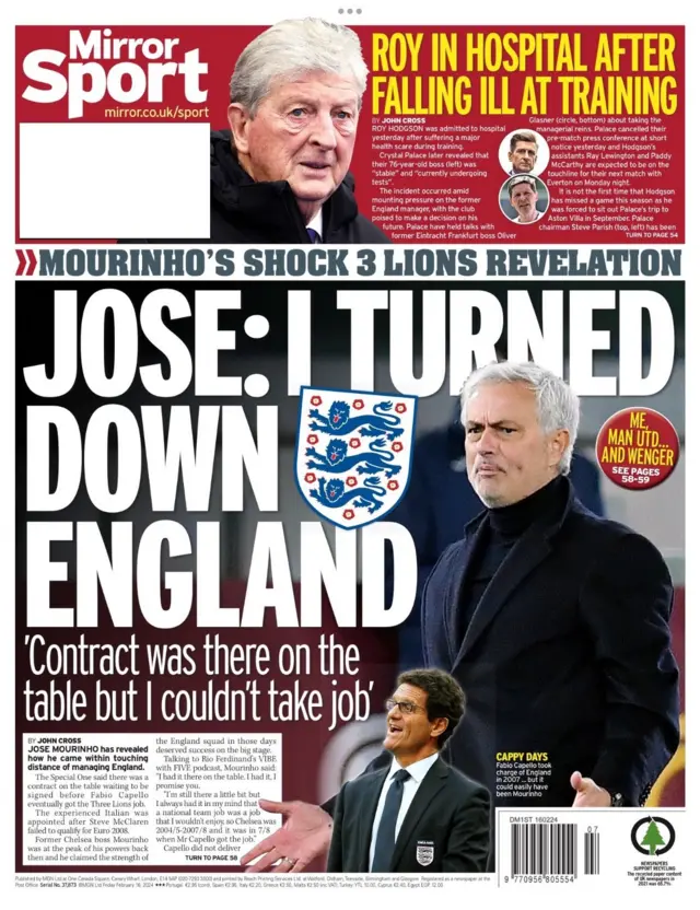Daily Mirror back page