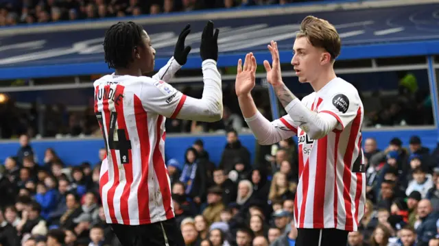 Jack Clarke celebrates scoring for Sunderland at Birmingham