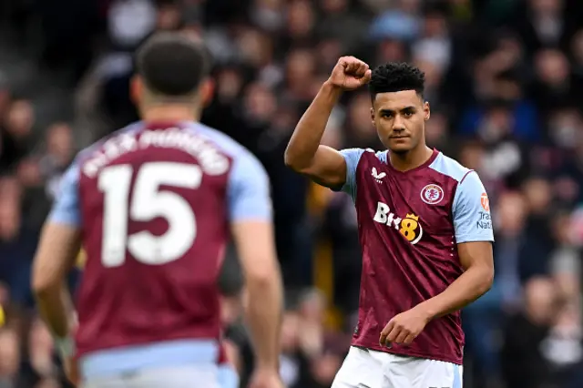 Ollie Watkins of Aston Villa celebrates