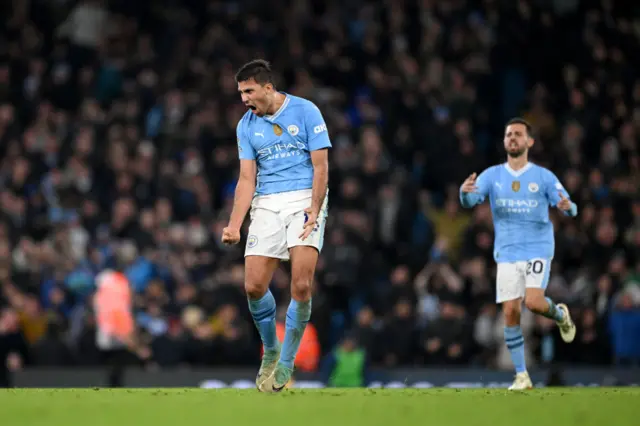 Rodri celebrates