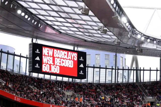 Scoreboard showing tickets sold