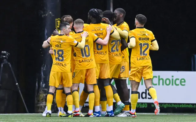 Livingston celebrate going 1-0 up against St Mirren