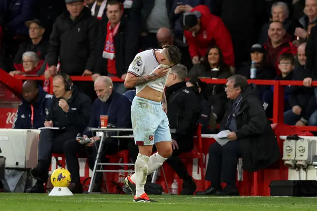 Kalvin Phillips of West Ham United leaves the pitch