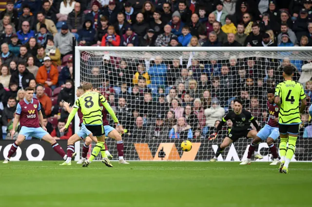 Martin Odegaard of Arsenal scores