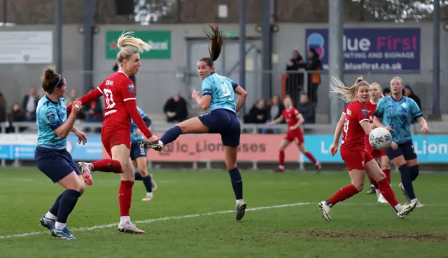 Sophie Roman Haug scores for Liverpool against London City in FA Cup