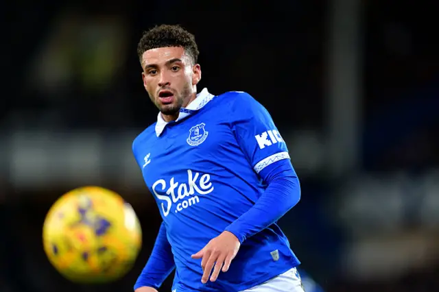 Ben Godfrey eyes the ball