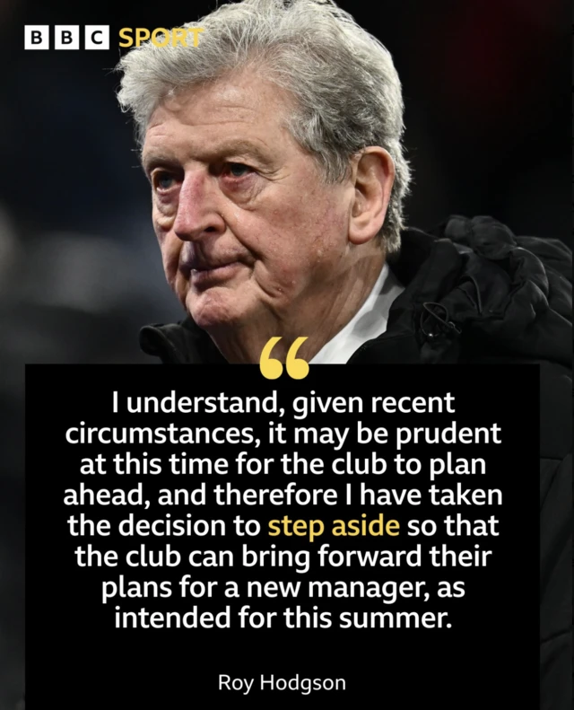 Roy Hodgson statement - BBC Sport graphic