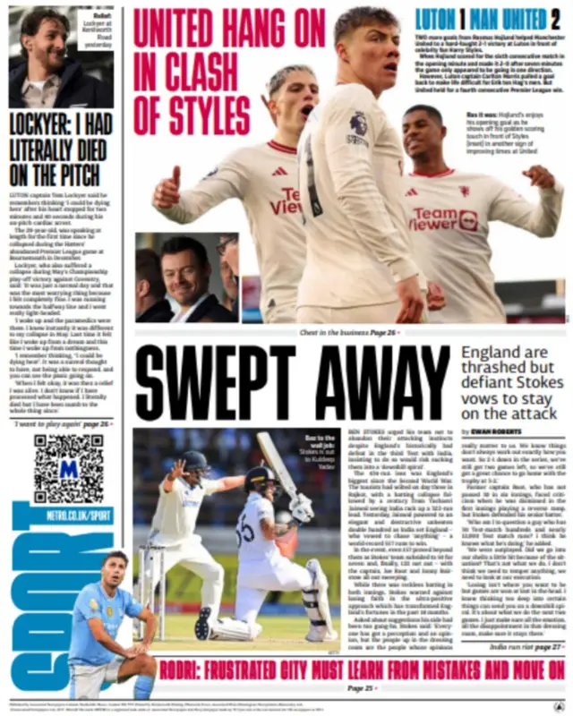 Metro back page