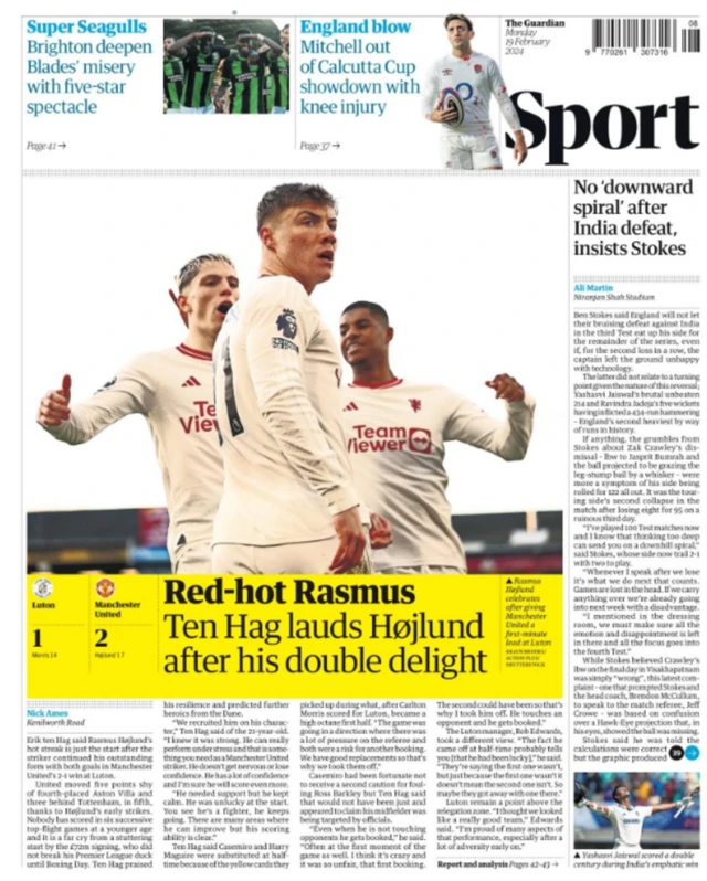 Guardian sports section