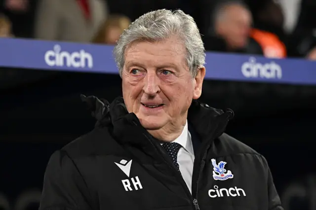 Crystal Palace manager Roy Hodgson looks on