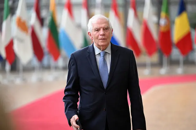 Josep Borrell attends the meeting of EU Foreign Ministers at the EU Council headquarter in Brussels, 19 February 2024