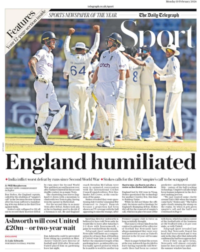 Daily Telegraph back page