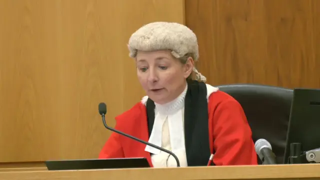 Mrs Justice Whip delivers the ruling in court