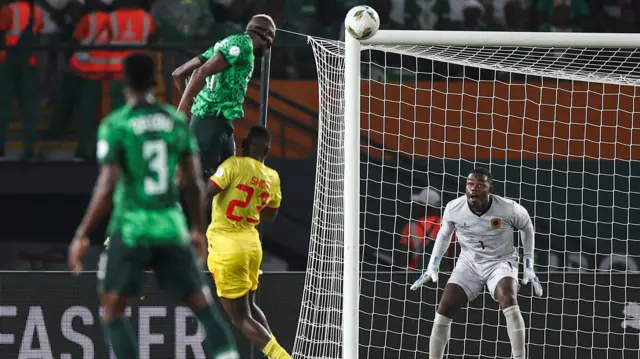 Victor Osimhen scores against Angola from an offside position