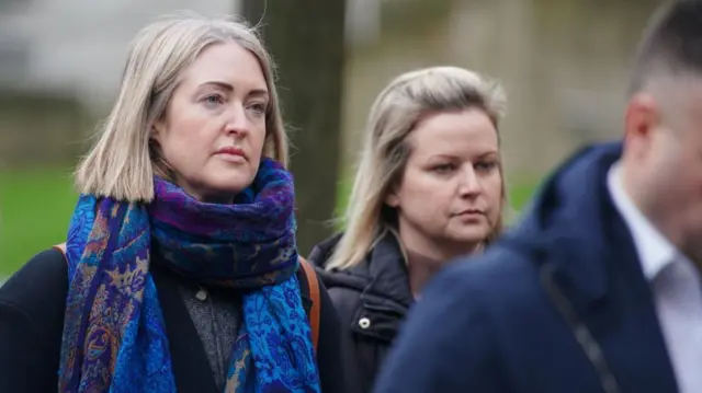 A close up of Esther Ghey outside court