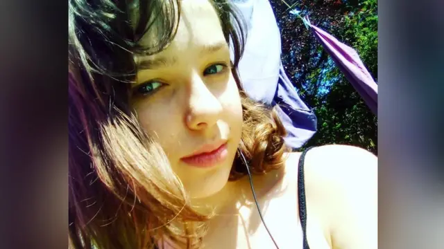 Instagram image shows Scarlett Jenkinson close up to the camera, wearing a strappy top