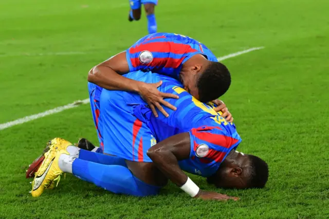 Chancel Mbemba celebrates