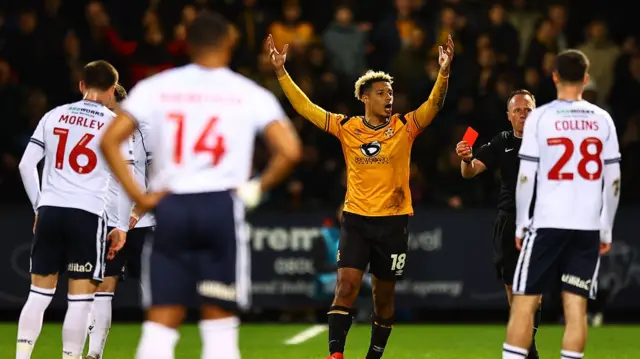 Cambridge's Lyle Taylor is sent off