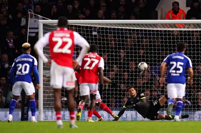 Cafu scores a penalty for Rotherham