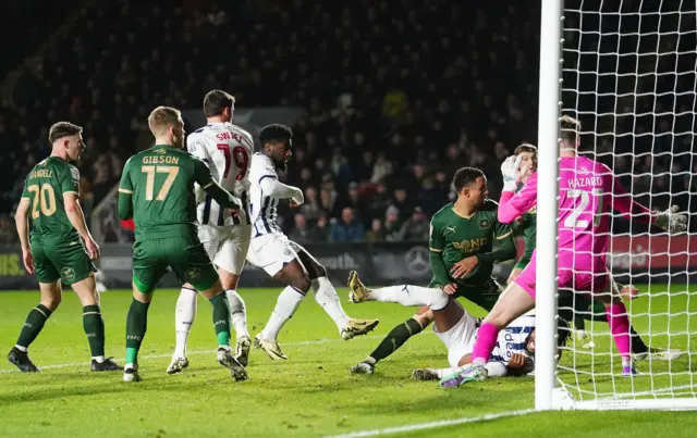 Cedric Kipre scores for West Brom at Plymouth