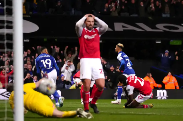 Omari Hutchinson scores Ipswich's winner over Rotherham